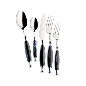 Juego de cubiertos de acero inoxidable de 4 piezas con acabado de plata resistente con mango de cerámica para hotel, restaurante, boda - Product Image 2