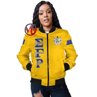 Nouvelle Mode – Impression DTG Sorority Sigma Gamma Rho – Col Montant en Satin Matelassé Unisexe – Coupe Droite – Divine Nine – Automne/Hiver