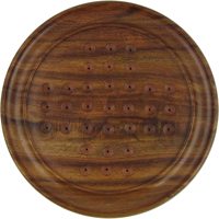 Jeu de société Solitaire en marbre 9 pouces Classique en bois Jeu de société d'intérieur pour les vacances avec 33 billes en verre