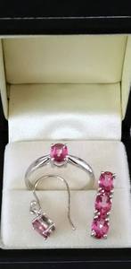 Ensemble de bijoux de pierres précieuses mignonnes Combo Boucle d'oreille Bague Pendentif - Product Image 2