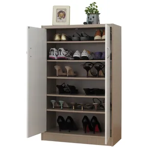 6 Tier Modern Sideboard Entryway Furniture <b>Shoe</b> <b>Storage</b> Cabinet with 2 Doors - Product Image 3
