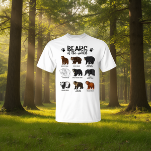 T-shirt Bears Of The World con design delle specie di orsi per gli amanti degli animali - Product Image 3