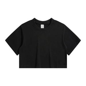 Crop top unisexe d'été surdimensionné imprimé en coton et fibre de bambou, couleur unie, respirant, écologique, séchage rapide, jersey doux et décontracté - Product Image 4