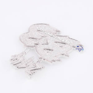 Pendentif en or blanc 14 carats de haute qualité, serti de diamants de laboratoire, style hip-hop, bijoux élégants pour homme ou femme - Product Image 3