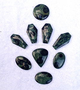 Cao Cấp Chất Lượng Cao Cấp Kambaba Jasper Cabochon Xác Thực Màu Xanh Lá Cây Pha Lê Đệm Cắt Đá Quý 8Mm Phẳng Trở Lại Đồ Trang Sức Số Lượng Lớn - Product Image 1