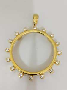 Colgante de marco abierto de 20mm, ajuste de Plata de Ley 925, oro Vermeil, Conector de moneda Vintage, accesorios de joyería, componentes - Product Image 5