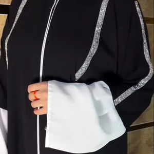 Elegante modesto bordado a mano Cadena de diamantes para mujer aspecto deportivo Abayas Formal tradicional Dubai vestidos tela transpirable - Product Image 1