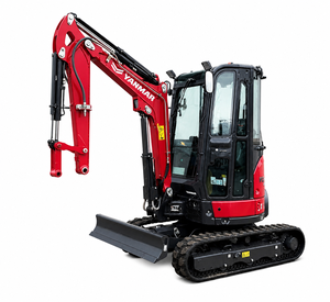 Excavatrice sur chenilles compacte d'occasion, moteur diesel rouge, forte puissance de creusement - Product Image 1