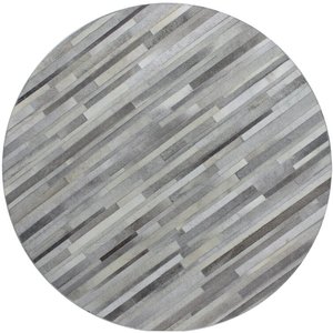 Alfombra de Cuero Vacuno a Rayas Personalizada, Apta para Mascotas, Antideslizante, Tradicional, Hecha a Mano, de Pelo Corto, con Diseño de Patchwork para Sala de Estar y Oración - Product Image 1