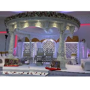 Moderno indio boda blanco Palacio Mandap tendencia boda blanco moderno Mandap conjunto más impresionante interior blanco Mandap Decoración - Product Image 1