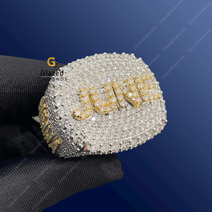 Joyería estilo Hip Hop de Plata de Ley 925 para hombre, totalmente helada con diamantes redondos de moissanita de corte brillante para fiestas - Product Image 1