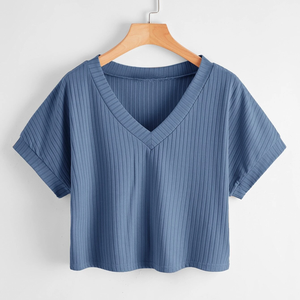 Débardeur d'été décontracté et durable pour femme, à manches courtes, de haute qualité, avec impression personnalisée, tendance - Product Image 1