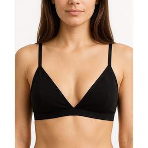 Bralette Triangular de Algodón sin Relleno para Mujer, Suave y Transpirable, con Efecto Push-Up, Tallas S-XL, Cierre de Gancho, Lavable a Máquina - Product Image 1