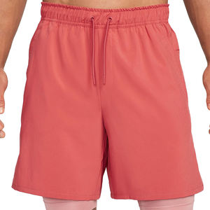 Pantalones cortos de gimnasio 2 en 1 rosas para hombre, forro de compresión, pantalones cortos de entrenamiento atléticos de secado rápido, logotipo personalizado, patrón sólido, envío DDP - Product Image 2