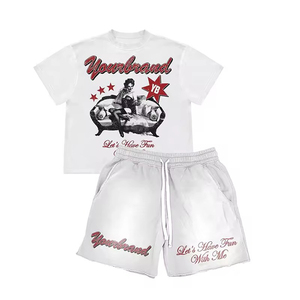 Nouveautés 2025 – Ensembles de costumes d'été pour hommes, personnalisables avec logo, décontractés, 100 % coton, séchage rapide - Product Image 3