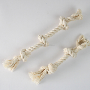 Jouet pour chien en corde de coton durable à trois nœuds, favorise l'entraînement interactif, la mastication saine et le nettoyage des dents et des gencives - Product Image 1