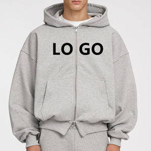 Heavy Duty High Street Casual Loose Fitting Hommes et Femmes 100% Pur Coton Zipper Hoodie pour Automne et Hiver Hoodies - Product Image 4