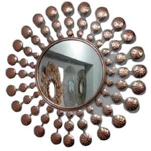 Espejo de pared con estilo para el hogar, espejo de cobre antiguo montado en la pared, redondo, elegante - Product Image 1