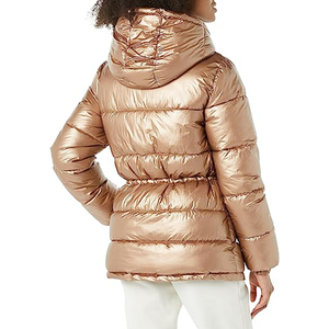 Custom Women's 2025 Winter Puffer Jacket New Arrival Vintage Waterproof Eco-Friendly Comfortable Knitted <b>Plain</b> Dyed - Product Image 3