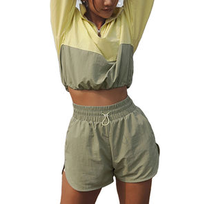 Conjunto de Pantalones Cortos Deportivos con Media Cremallera y Logotipo Personalizado al por Mayor, Top Corto para Correr, Chaqueta Cortavientos de Algodón, Conjunto de Dos Piezas para Hombre, Informal, Invierno - Product Image 6