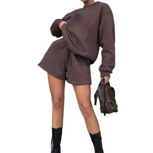 Ensemble Premium 2 Pièces Hiver Femme en Coton Uni : Sweat-shirt et Short Personnalisable, Respirant, Écologique, Séchage Rapide, Haute Qualité 2026 - Product Image 4