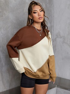 Sweat-shirts amples en molleton de coton pour femmes, personnalisables avec logo, à capuche et col rond, chauds pour l'hiver, style streetwear décontracté, vente en gros - Product Image 5