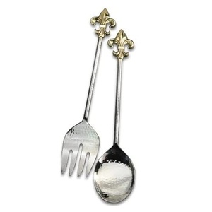 Juego de 2 cubiertos para servir ensaladas de latón macizo con diseño de palma para hotel y restaurante, juego de cubiertos de palma para el hogar - Product Image 6