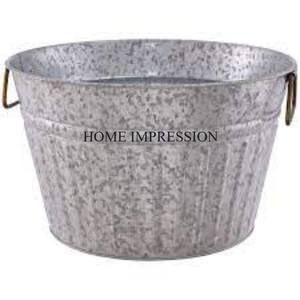 Wholesale Supplier Garden Ware Decorating Flower <b>Planters</b> and Pots Made Of Galvanized Grey Color Indoor Plants <b>Planter</b> and Pots - Product Image 1