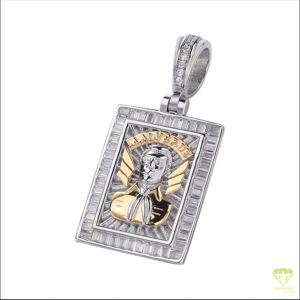 Baguette et diamants moissanite de qualité supérieure pour un look spectaculaire, avec deux tons de or et d'argent, pour un style éclatant. - Product Image 3