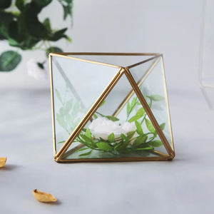 Best Superior Quality <b>Clear</b> <b>Glass</b> <b>Vase</b> Terrarium Plant Decorate Customized Size & Shape for Hotel & Home Decorate Gold Finished - Product Image 3