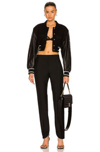 Best Selling Women's Custom Crop <b>Jacket</b> with Breathable Long Sleeves Drop Shoulder Letterman <b>Jacket</b> - Product Image 6