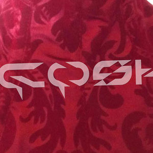 Corset à col gothique en brocart rouge - Product Image 3