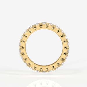 Anillo de Eternidad con Diamantes Moissanite Corte Asscher en Oro de 9K, Lujoso y Duradero - Product Image 4
