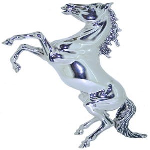 Metal Charging Horse Showpiece on Wood Base Statue Office Desktop Sculpture <b>Decorative</b> <b>Table</b> Statue Home <b>Decor</b> for Living Room - Product Image 5