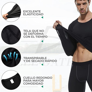 Magliette da Palestra a Compressione Traspiranti a Maniche Lunghe XXL per Uomo - Product Image 4