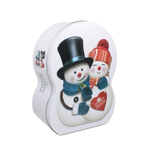 Wholesale Custom Printed Snowman Shaped Christmas Food Grade Metal Storage <b>Tin</b> Can for Tea/Biscuit Holiday Gift - Product Image 1