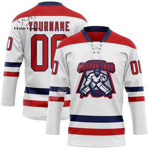 Maillots de hockey personnalisés par sublimation, nom personnalisé, logo, graffiti, tatouage, rétro, vintage, 100% polyester, séchage rapide, manches longues, 3D - Product Image 4