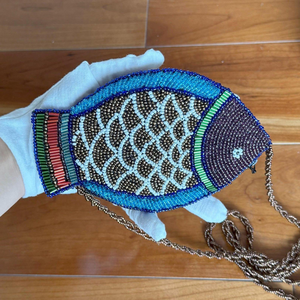 Handmade Beaded Fish Design Customizable Embroidery Colorful Beadwork Shoulder Bag Unique Ethnic Women Fashion Travel <b>Accessory</b> - Product Image 4