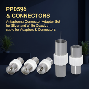 Conector de Antena, Juego de Adaptadores para Cable Coaxial Plateado y Blanco PP0596 - Product Image 3