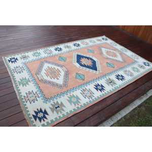 Alfombra Vintage de 4.4x7.2 pies, Alfombra Oriental Turca de Lana Azul - Product Image 2
