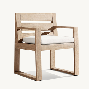 Single chair with teak wood arms equipped with soft and durable foam for outdoor use that is weather-resistant - Product Image 3
