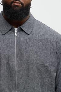 Recién llegado, tendencia personalizada, relajado, ajuste Unisex, sobrecamisa de algodón lavado con arena, chaqueta de Camisa de algodón helada congelada - Product Image 5