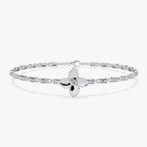 Bracelet tennis en or 14 carats style bracelet avec motif de serrure bracelets moissanite à porter quotidiennement cadeau tendance - Product Image 2