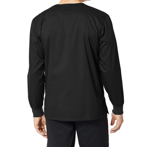 Blouse médicale personnalisée en tissu sergé uni Spandex/Polyester, design tendance, sans couture, pour infirmières et médecins - Product Image 4