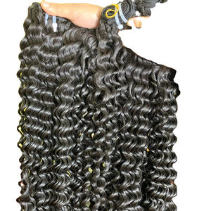 100% Extensiones de cabello humano rizado profundo vietnamita sin procesar Frontal de encaje de doble trama con estilo ondulado - Product Image 1