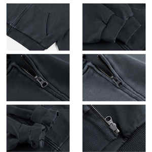 Sweat à capuche zippé vintage oversize pour homme, en molleton épais 100% coton, délavé à l'acide, anti-plis, idéal pour l'hiver - Product Image 4