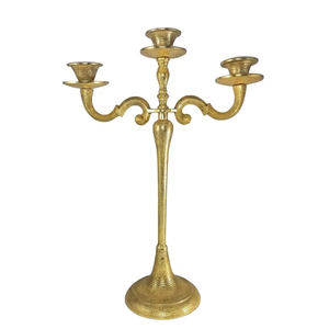 Bougeoir à 3 bras martelé Bougeoir pour maison, mariage, anniversaire, Saint-Valentin et Noël, décorations. - Product Image 3