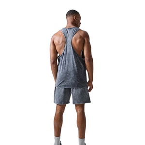 Nouveau design débardeur de sport délavé à l'acide, coupe classique, haute qualité, en polyester/coton respirant, écologique, style urbain pour homme - Product Image 3