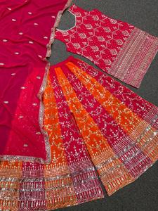 Nuevo diseñador Party Wear American Sateen Top con traje Palazo a precio mayorista con material de calidad superior - Product Image 3