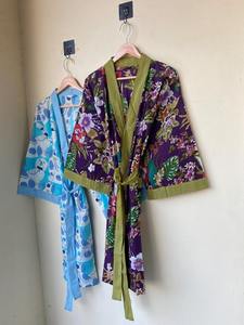 Robe kimono 100% coton pur, douce, légère, robe de maison minimaliste, kimono japonais, vêtements de détente pour spa, robe de nuit pour femmes - Product Image 4